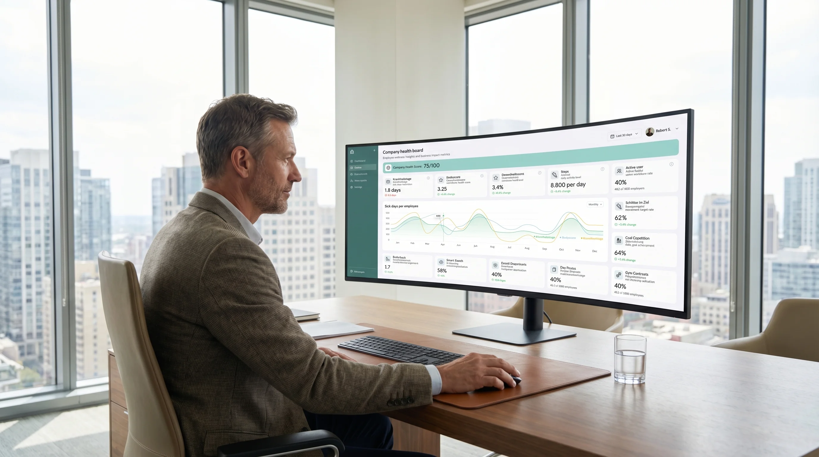 HR-Manager mit Corporate-Health-Dashboard
